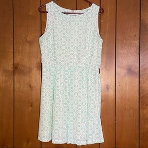 Light Blue and White Dress With Pleated Skirt Size Medium